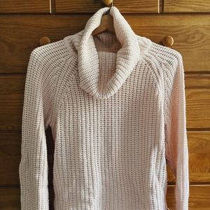Cowl neck blush colored sweater